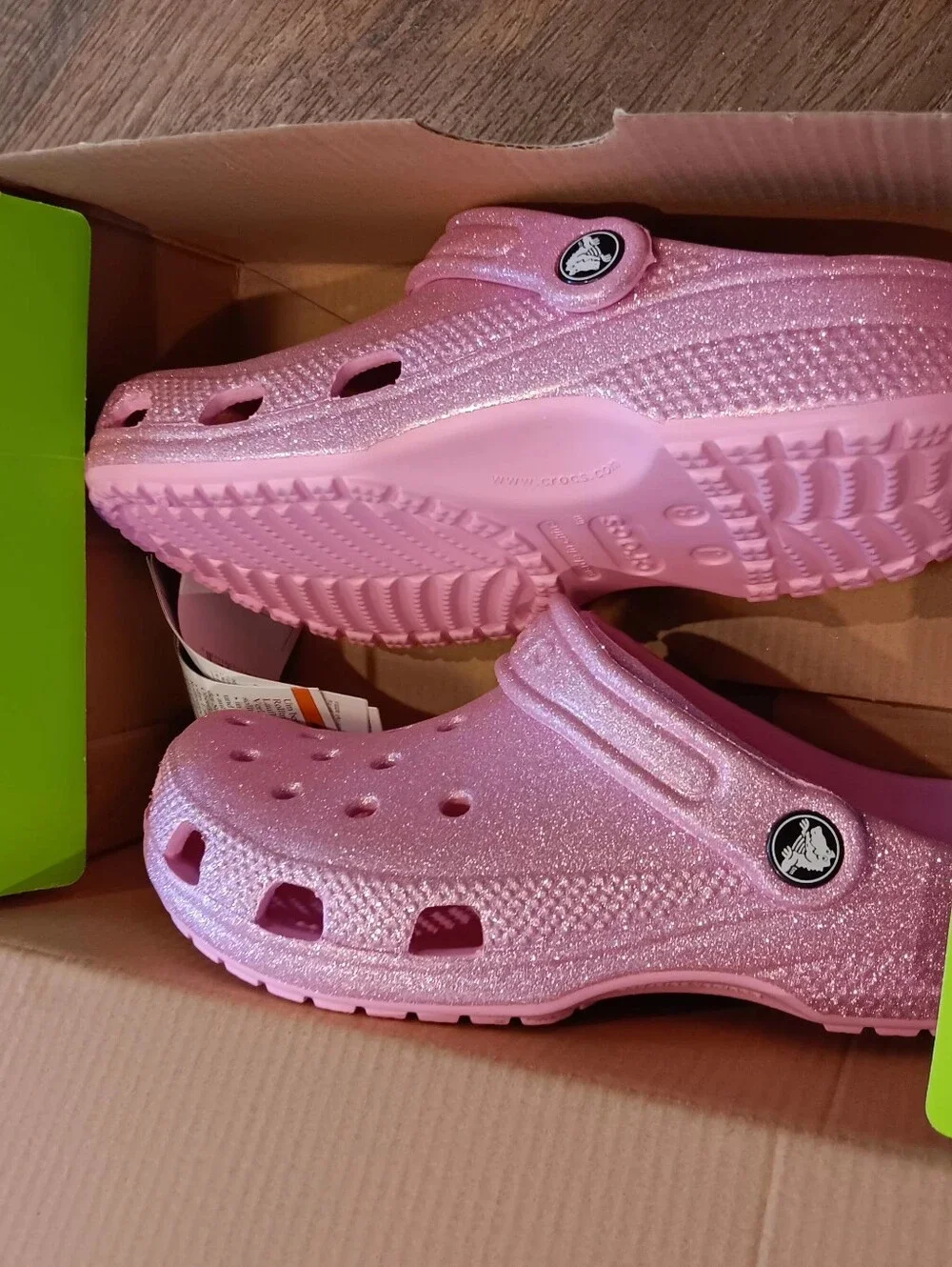 Crocs Kids' Glitter Clog - Pink Sz J3